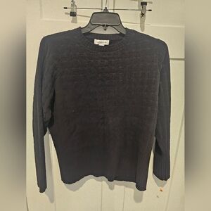 Liz Claiborne Black Textured Knit Sweater Size L